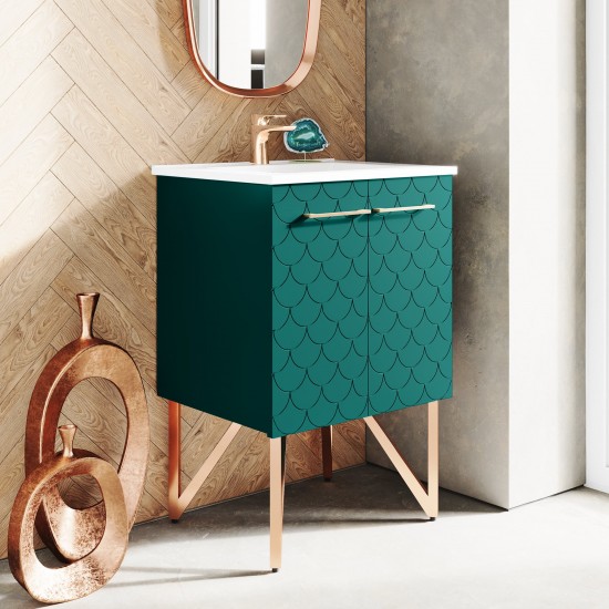 Swiss Madison Annecy 24" Bathroom Vanity in Barracuda Teal