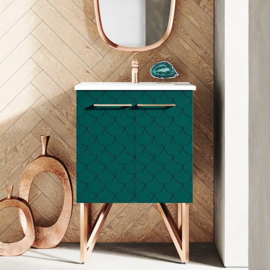 Swiss Madison Annecy 24" Bathroom Vanity in Barracuda Teal