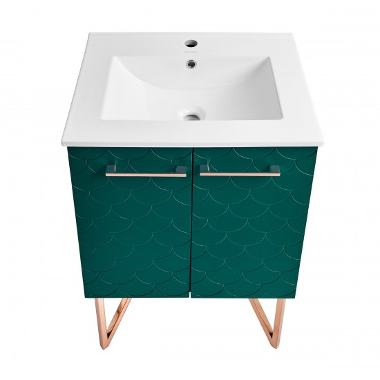 Swiss Madison Annecy 24" Bathroom Vanity in Barracuda Teal