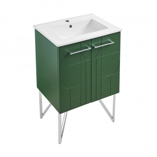 Swiss Madison Annecy 24" Bathroom Vanity in Atlas Green