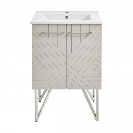 Swiss Madison Annecy 24" Bathroom Vanity in Mayhem Greige