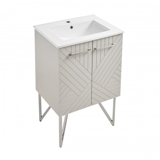 Swiss Madison Annecy 24" Bathroom Vanity in Mayhem Greige