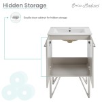 Swiss Madison Annecy 24" Bathroom Vanity in Mayhem Greige