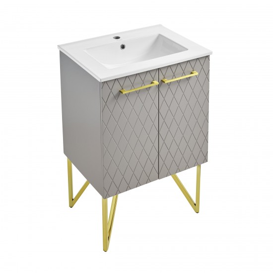 Swiss Madison Annecy 24" Bathroom Vanity in Diamond Grey