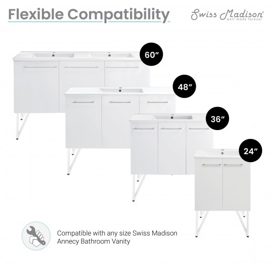 Swiss Madison Annecy Vanity Legs Matte White