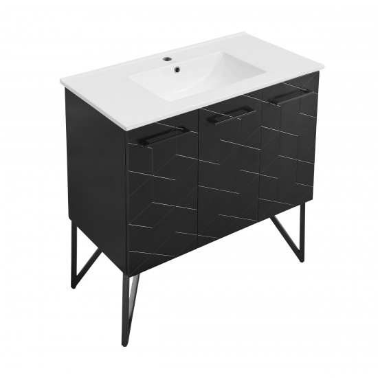 Swiss Madison Annecy 36" Bathroom Vanity in Phantom Black