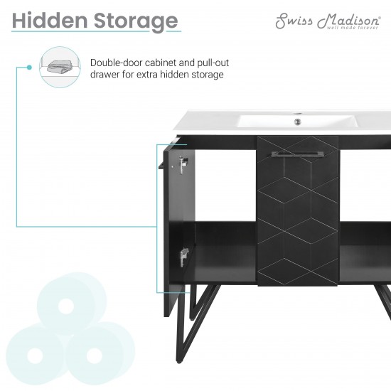 Swiss Madison Annecy 36" Bathroom Vanity in Phantom Black