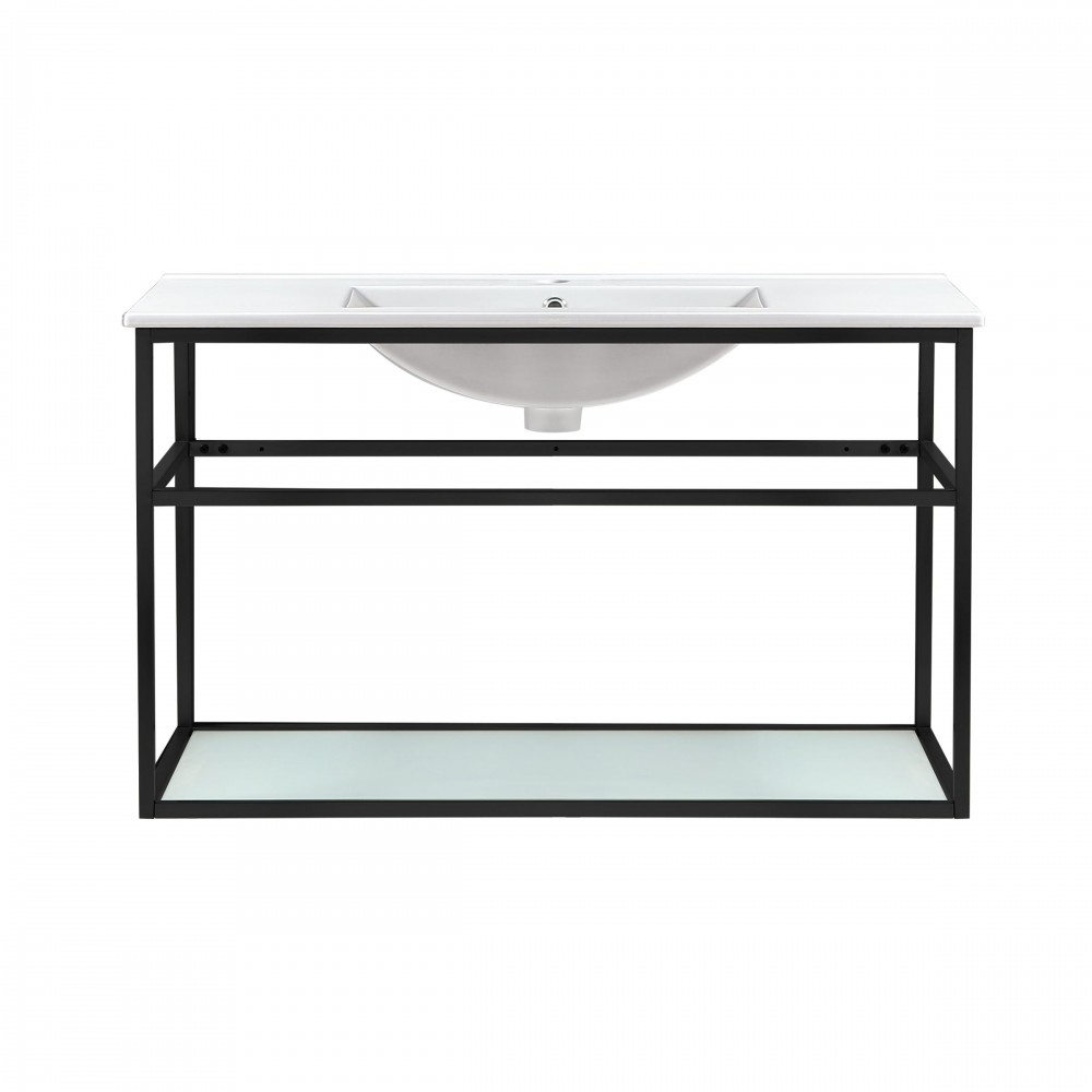 Pierre 36 Single, Metal Frame, Open Shelf, Bathroom Vanity