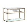 Pierre 36 Single, Open Shelf, Gold Metal Frame Bathroom Vanity