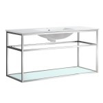 Pierre 48 Single, Open Shelf, Chrome Metal Frame Bathroom Vanity