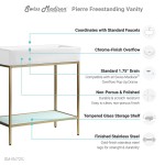 Pierre 32 Single, Freestanding, Open Shelf, Gold Metal Frame Bathroom Vanity