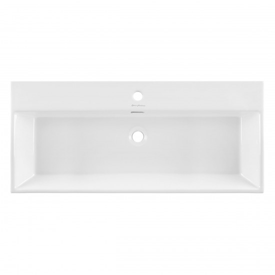 Claire 40 Ceramic Console Sink White Basin Chrome Legs