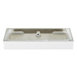 Claire 40 Ceramic Console Sink White Basin Chrome Legs