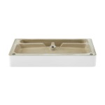 Carre 36" Ceramic Console Sink White Basin Black Legs