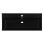 Claire 40 Ceramic Console Sink Matte Black Basin Gold Legs