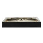 Claire 40 Ceramic Console Sink Matte Black Basin Gold Legs