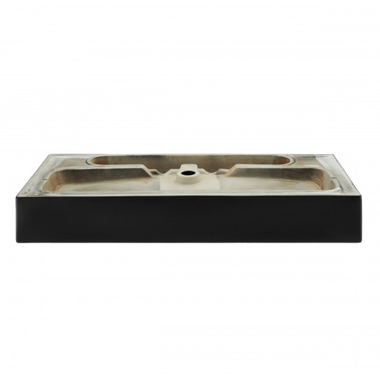 Claire 40 Ceramic Console Sink Matte Black Basin Gold Legs