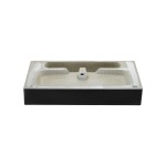 Claire 30 Ceramic Console Sink Matte Black Basin Chrome Legs