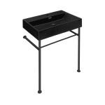 Claire 24 Ceramic Console Sink Matte Black Basin Black Legs