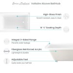 Swiss Madison Voltaire 60" X 32" Left-Hand Drain Alcove Bathtub