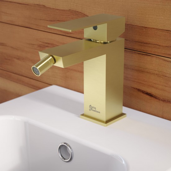 Swiss Madison Concorde Bidet Faucet in Brushed Gold