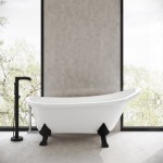 Cache Single Slipper, Clawfoot Soaking Acrylic Bathtub, Matte Black Clawfoot