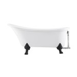Cache Single Slipper, Clawfoot Soaking Acrylic Bathtub, Matte Black Clawfoot