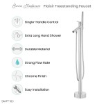 Swiss Madison Plaisir Freestanding Bathtub Faucet in Chrome