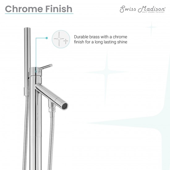 Swiss Madison Plaisir Freestanding Bathtub Faucet in Chrome