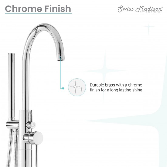 Swiss Madison Ivy Freestanding Bathtub Faucet in Chrome