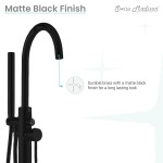 Swiss Madison Ivy Freestanding Bathtub Faucet in Matte Black