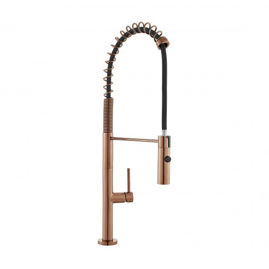 Chalet Single Handle, Pull-Down Kitchen Faucet in Rose Gold