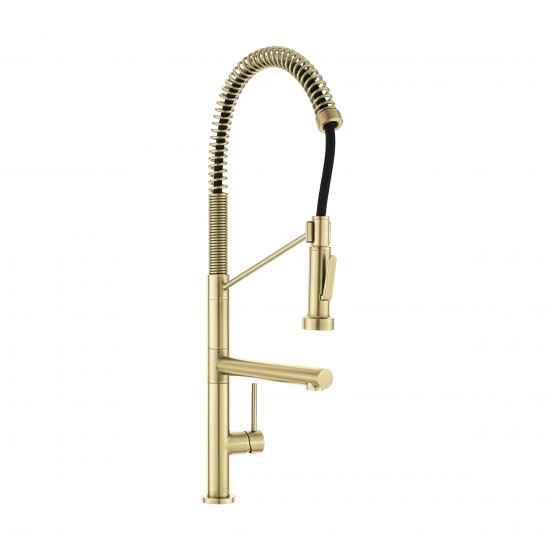 Nouvet Single Handle, Pull-Down Kitchen Faucet with Pot Filler in Brushed Gold