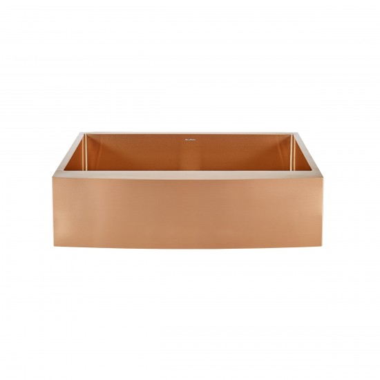Rivage 33 x 21 Stainless Steel, Farmhouse Kitchen Sink with Apron in Rose Gold