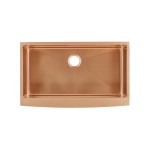 Rivage 33 x 21 Stainless Steel, Farmhouse Kitchen Sink with Apron in Rose Gold