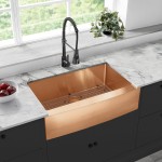 Rivage 33 x 21 Stainless Steel, Farmhouse Kitchen Sink with Apron in Rose Gold