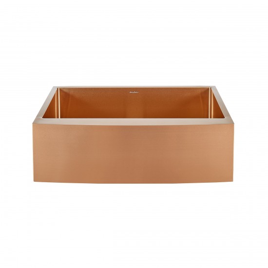 Rivage 30 x 21 Stainless Steel, Farmhouse Kitchen Sink with Apron in Rose Gold