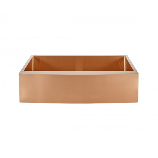 Rivage 36 x 21 Stainless Steel, Farmhouse Kitchen Sink with Apron in Rose Gold