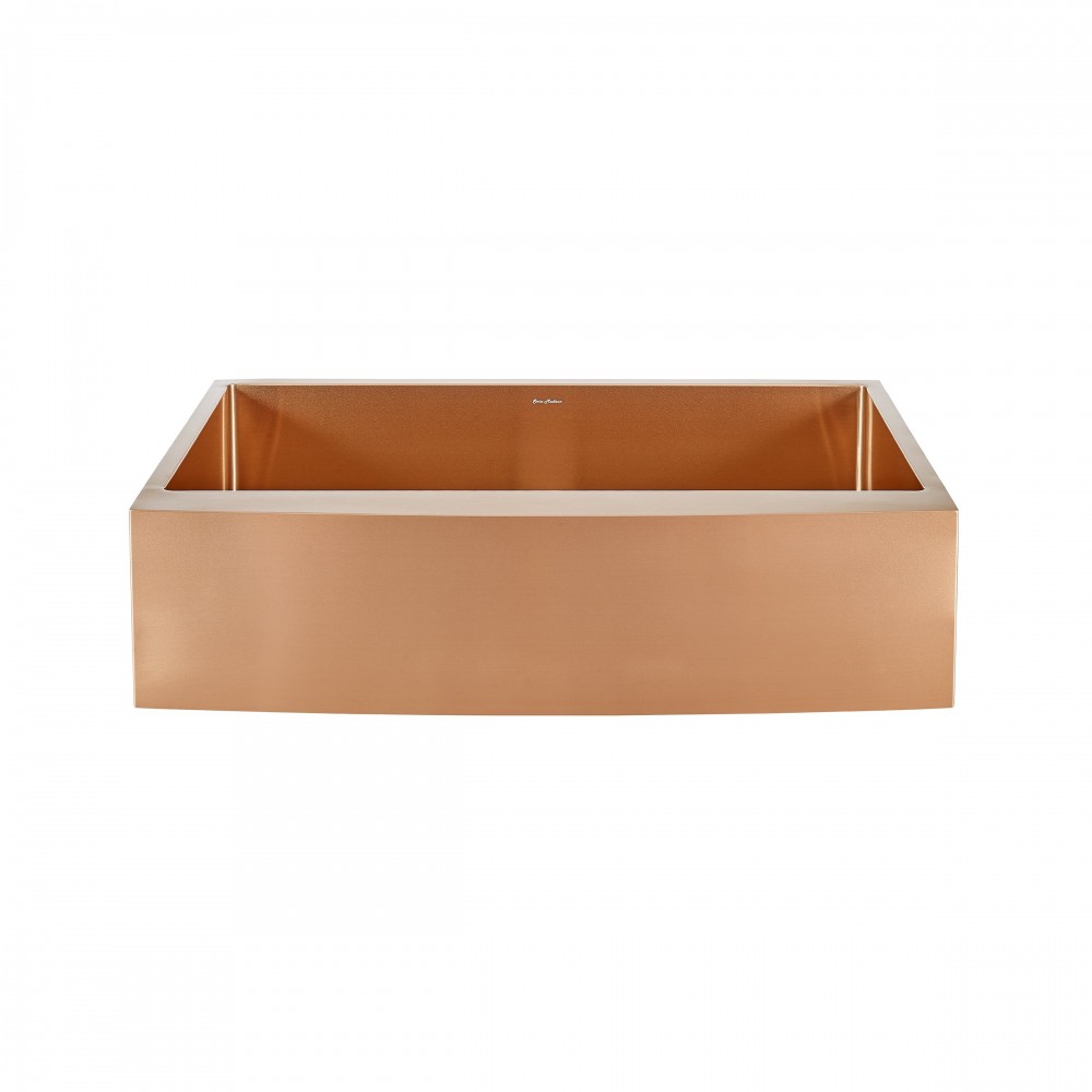 Rivage 36 x 21 Stainless Steel, Farmhouse Kitchen Sink with Apron in Rose Gold