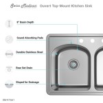 Swiss Madison Ouvert 33 x 22 Stainless Steel, Dual Basin, Top-Mount Kitchen Sink