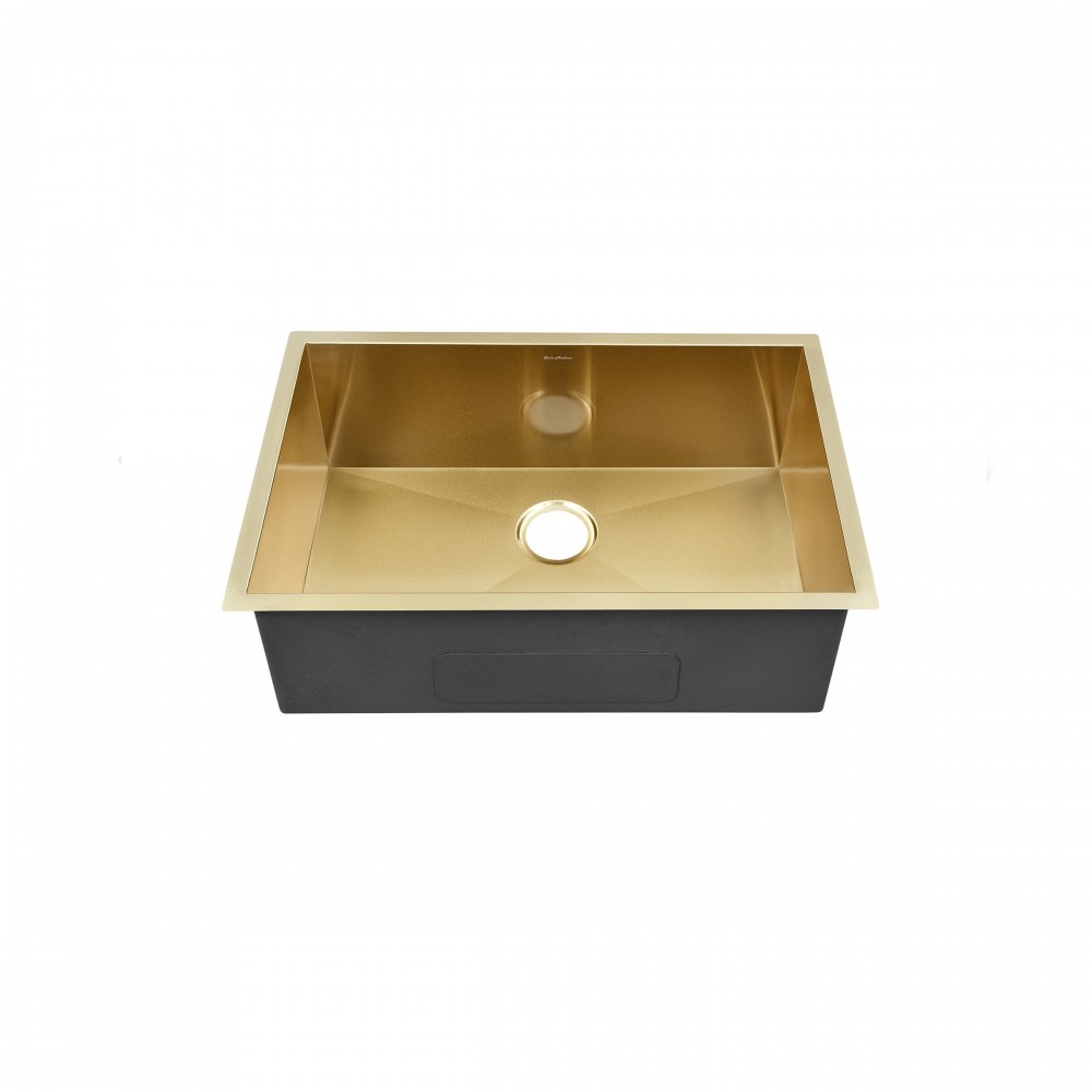 Tourner 26 x 18 Stainless Steel, Single Basin, Undermount Kitchen Sink, Gold