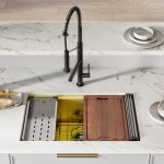 Tourner 30 x 19 Stainless Steel, Undermount Kitchen Workstation Sink in Gold