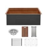 Tourner 30 x 19, Single Basin, Undermount Kitchen Workstation Sink in Rose Gold