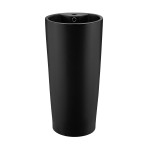 Swiss Madison Monaco Circular Basin Pedestal Sink, Matte Black