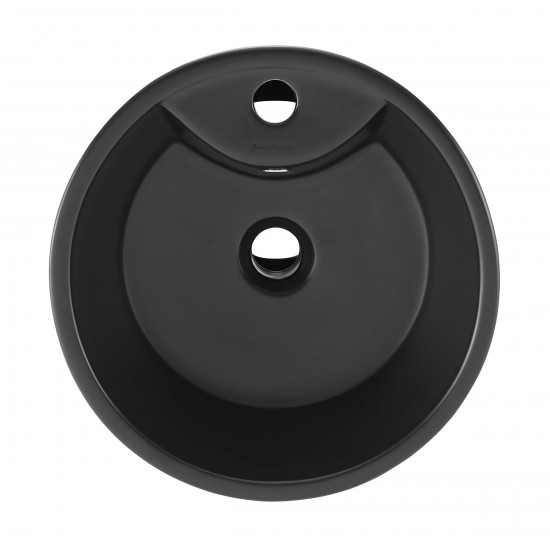 Swiss Madison Monaco Circular Basin Pedestal Sink, Matte Black