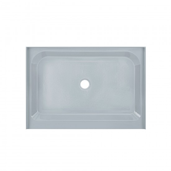 Voltaire 48 x 36 Single-Threshold, Center Drain, Shower Base in Grey