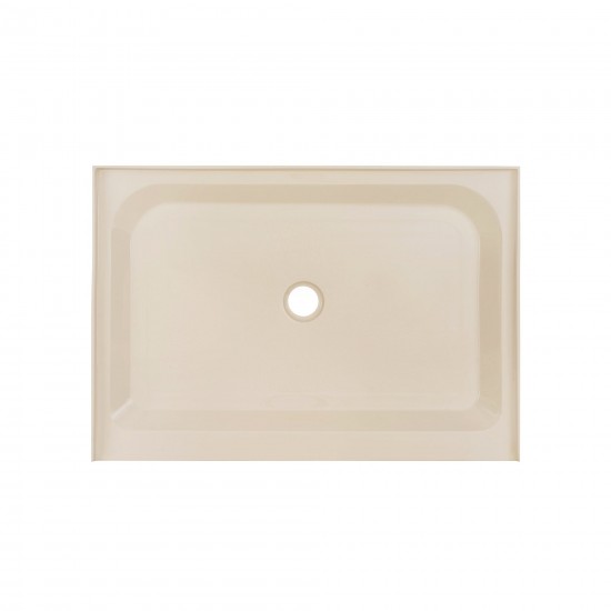 Voltaire 48 x 36 Single-Threshold, Center Drain, Shower Base in Biscuit