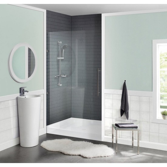 Voltaire 36 x 36 Acrylic White, Single-Threshold, Center Drain, Shower Base