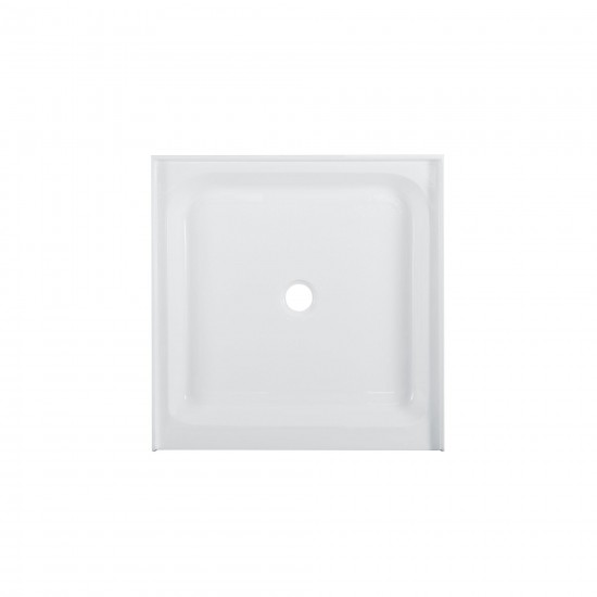 Voltaire 36 x 36 Acrylic White, Single-Threshold, Center Drain, Shower Base