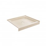 Voltaire 36 x 36 Single-Threshold, Center Drain, Shower Base in Biscuit